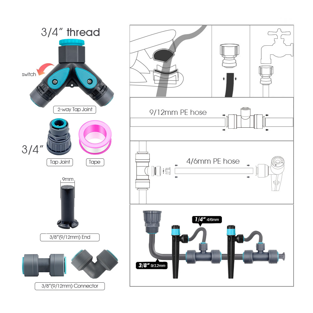 9/12mm PE Hose 360° Adjustable - Smart Garden Water recension och pris