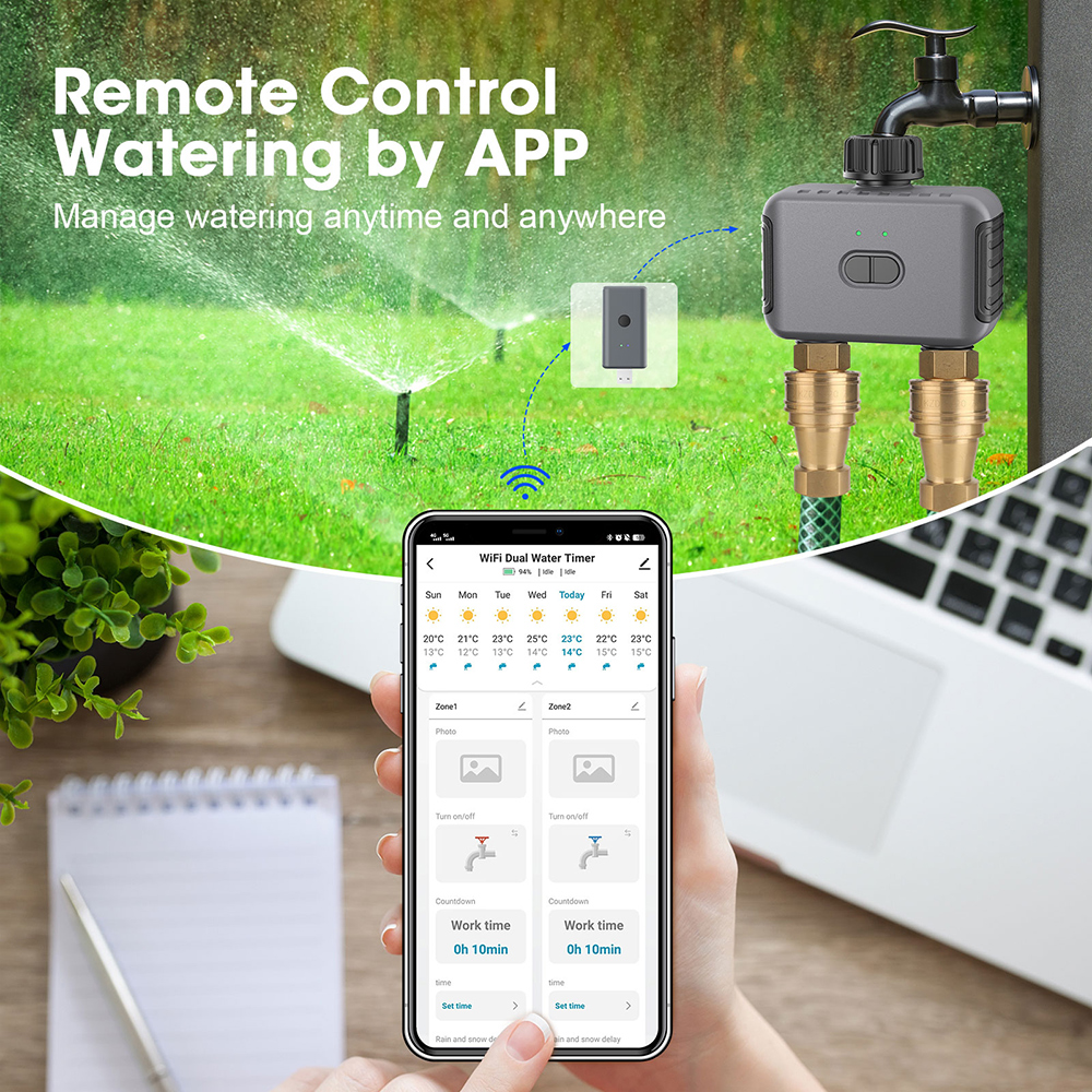 Tuya Smart Dual Water Timer Bl - Smart Garden Water recension och pris