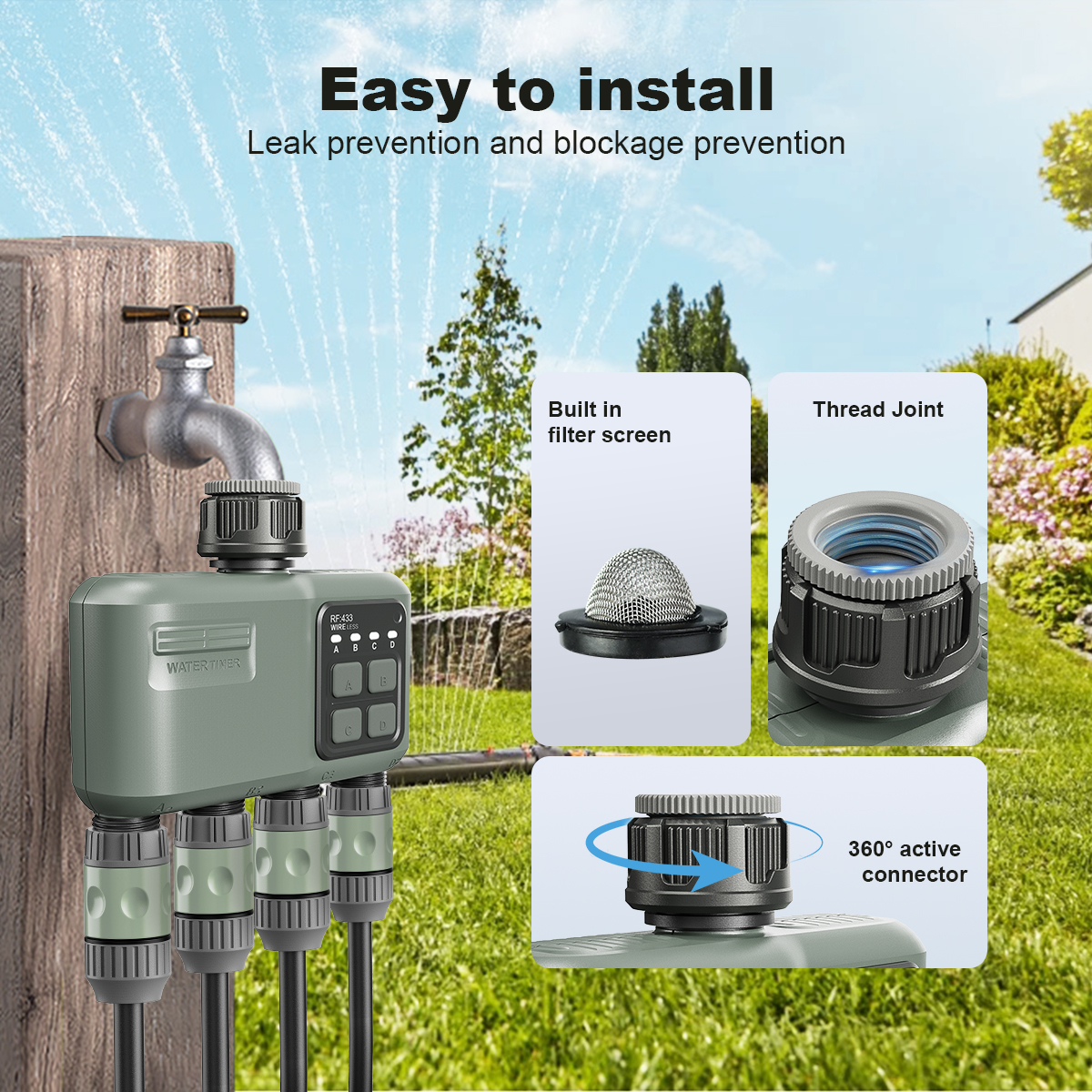 4 Outlet Programmable Water Ti - Smart Garden Hose Timer recension och pris