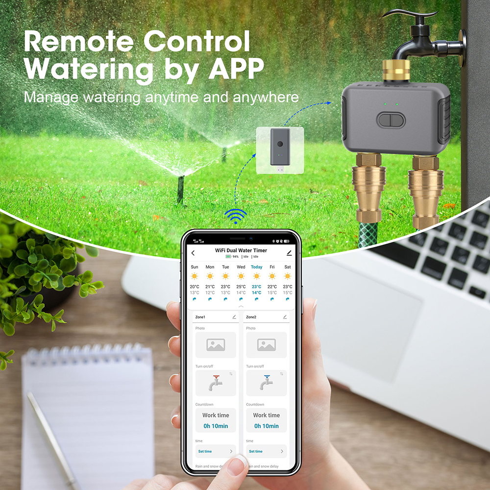 Tuya 2 Zone Watering Timer Gar - Smart Garden Home recension och pris